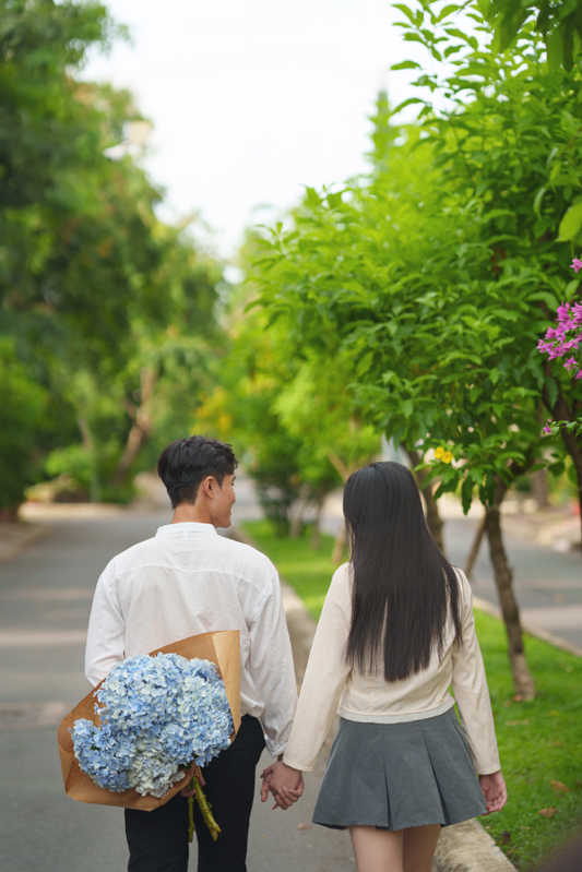 Two people walking